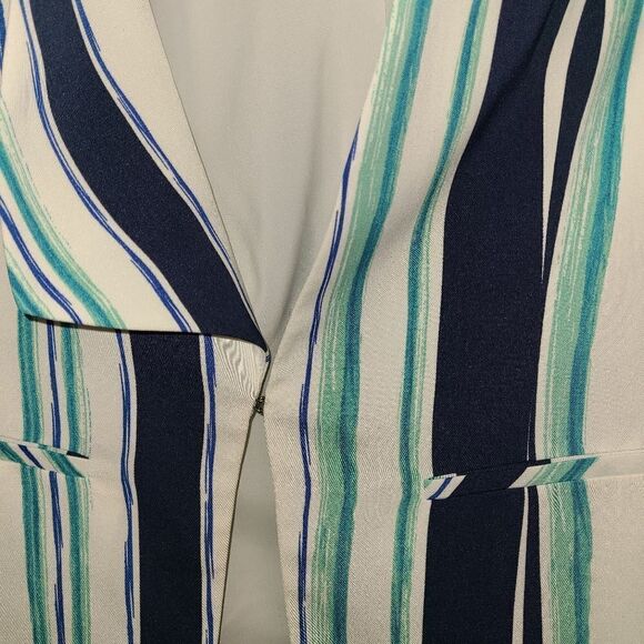 Halogen A- Symmetrical Striped Blazer - Picture 7 of 10